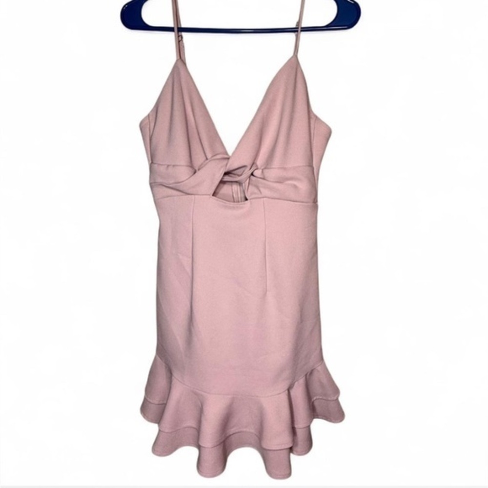 Saints + Secrets Pink Dress with Ruffle Hem